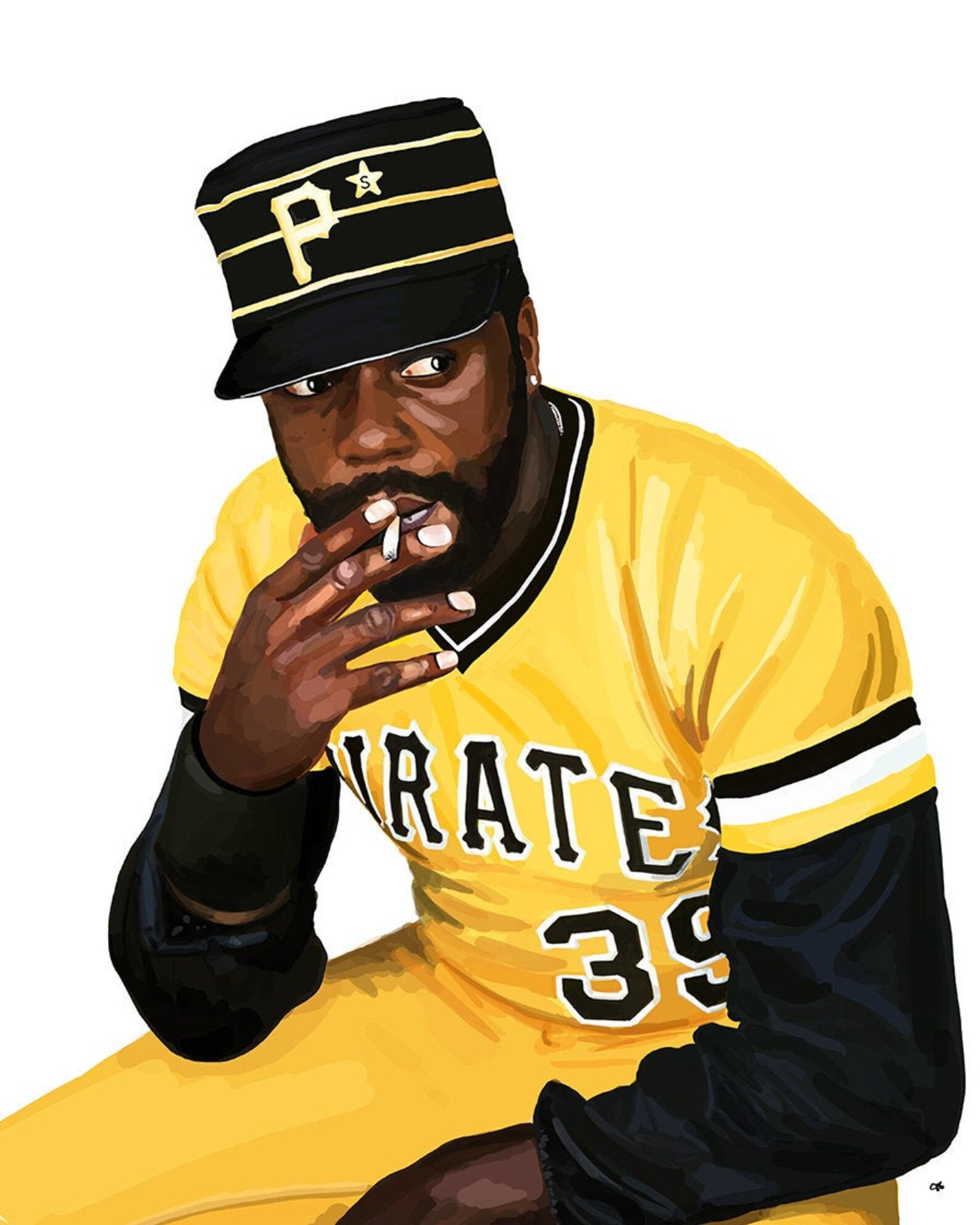 Dave Parker Cigarettes in Dugout Baseball Player Smoking Pittsburgh