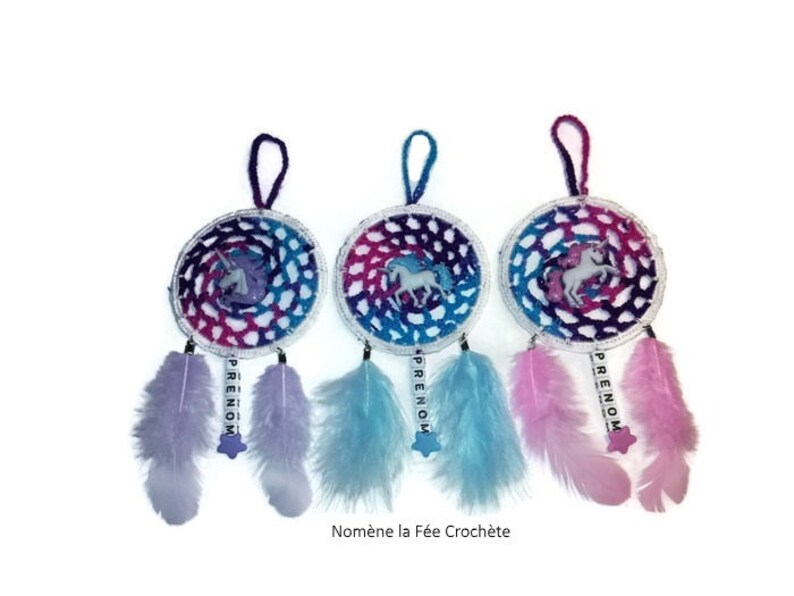 Petit attrape-rêves licorne bleue pour enfant dreamcatcher image 8