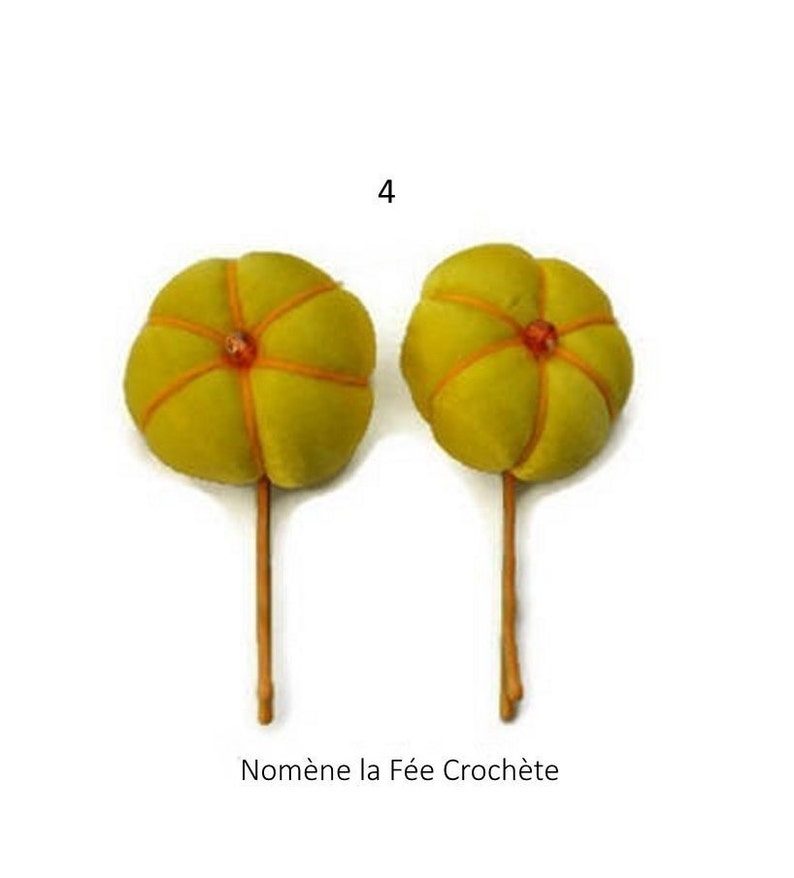 Accessoire de coiffure fleur japonaise pinces paupiette ou 4 : pinces jaunes