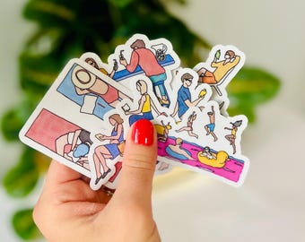 Emily Henry Books Handmade Stickers: People we meet on vacation, Beach Read, Book Lovers, Happy Place, Funny Story, Great Big Beautiful Life