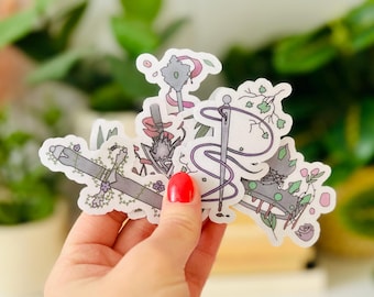 Powerless series handmade stickers, with Powerless, Reckless, Powerful, Fearless, and Fearful