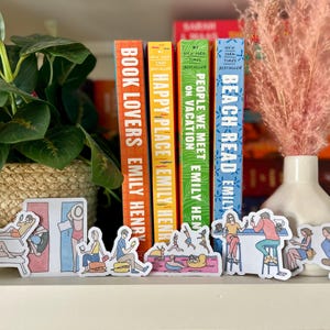 Emily Henry Books Handmade Stickers: People we meet on vacation, Beach Read, Book Lovers, Happy Place, Funny Story, Great Big Beautiful Life
