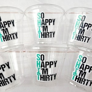 THIRTY PARTY CUPS - Thirty Birthday Cups 30 Birthday Cups 30th Party Cups 30th Party Decorations 30th Birthday Party Decoration Thirty Party
