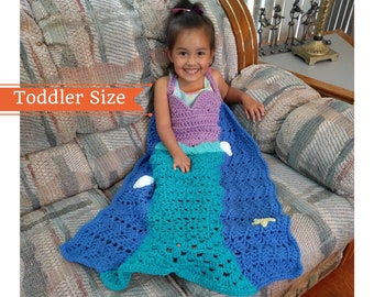 Mermaid Crochet Pattern, Princess Dress Blanket, Mermaid Tail Crochet Pattern, Mermaid Blanket Pattern, baby shower gifts, Toddler size