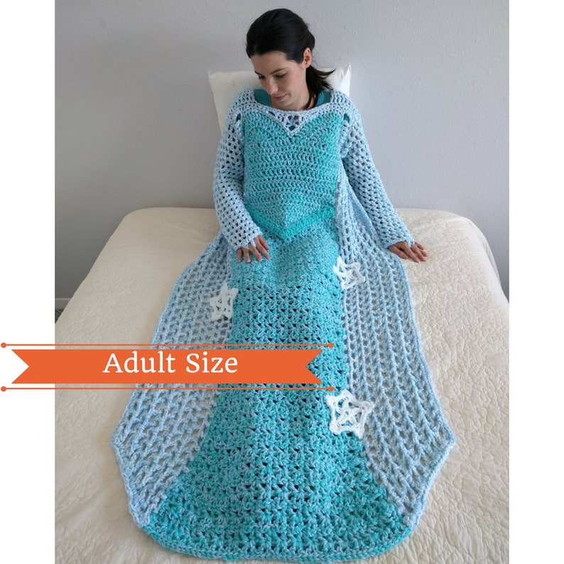 Princess Blanket Crochet Pattern, Mother Daughter Matching Dress, Crochet Afghan Dress, Ice Princess Blanket PDF Pattern throw blanket image 2