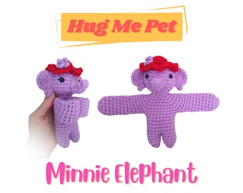 Häkeln Sie Amigurumi Elefanten Slap Armband Stofftier Muster, Hug Me Pet Slap Armband Spielzeug, ein Haustier adoptieren, Elefant Häkelanleitung PDF