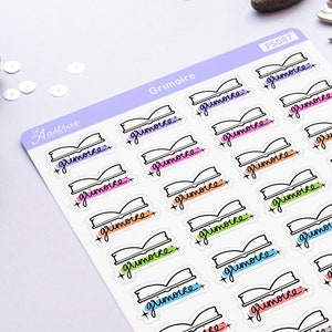Book of Shadows Stickers, Grimoire Stickers, Witch Planner Stickers, BoS, Pagan, Wiccan, Wicca, Bujo, Bullet Journal, Happy Planner, ECLP
