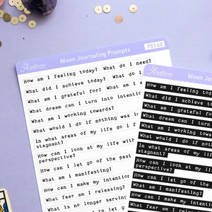 Moon Journal Prompts Stickers, Moon Journaling Stickers, Lunar Journal, Journaling Prompts Stickers, Manifestatie Journal Prompts Zinnen