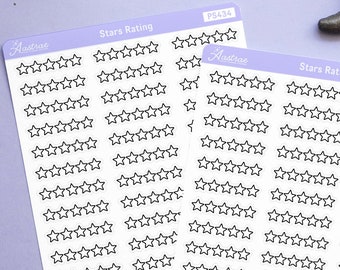 Five Star Rating Stickers, Book Rating Stickers, Book Journal Stickers, Reader Stickers, Reading Journal Stickers Sheet, Book Lover Stickers