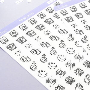 Icons Planner Stickers Witchy Stickers, Witch Planner Stickers, Functional Stickers for Planner, Pagan Icons Stickers, Witchcraft Stickers