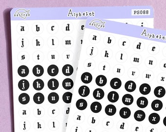 Gothic Letter Sticker, Alphabet Sticker Sheet, Script Planner Sticker, Bullet Journal, Scrapbooking, Bujo, Calligraphy Letter Stickers