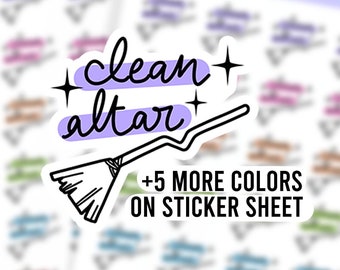 Clean Altar Stickers, Pagan Stickers for Planner, Witch Planner Stickers, Wiccan Planner Stickers, Witchraft Stickers, Bullet Journal Bujo