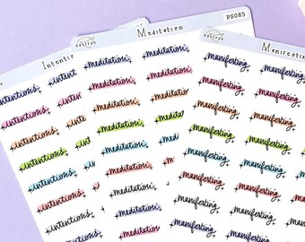 BUNDLE Law of Attraction Planner Stickers, Self Care Journal Sticker, Manifesting Stickers, Meditation Planner Stickers, Mindset Stickers