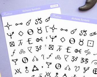 Alchemy Stickers, Alchemy Symbols Stickers, Alchemical Symbols, Alchemical Stickers, Esoteric Symbols, Esoteric Alchemy Junk Journal Label