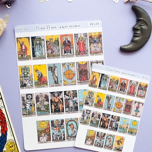 Rider Waite Tarot Planner pegatinas, pegatinas de diario, pegatinas de tarot, diario de cartas de tarot, pegatinas de baraja de tarot, pegatinas de arcanos mayores