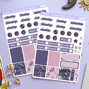 Divination Witch Journal Sticker, Monthly Planner Stickers, Month Journaling Stickers, Bujo Stickers, Bullet Journal, Witchy Stickers