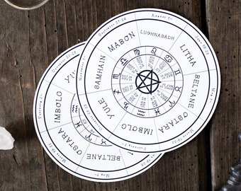 Wicca Rad des Jahres Aufkleber, Wicca Pagan Planeraufkleber, Wicca Kalender Aufkleber für Planer, Hexenplaner 2020 Buch der Schatten