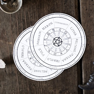 Wiccan Wheel of the Year Sticker, Wicca Pagan Planner Sticker, Wicca Kalender Sticker für Planer, Hexen Planer 2020 Buch der Schatten