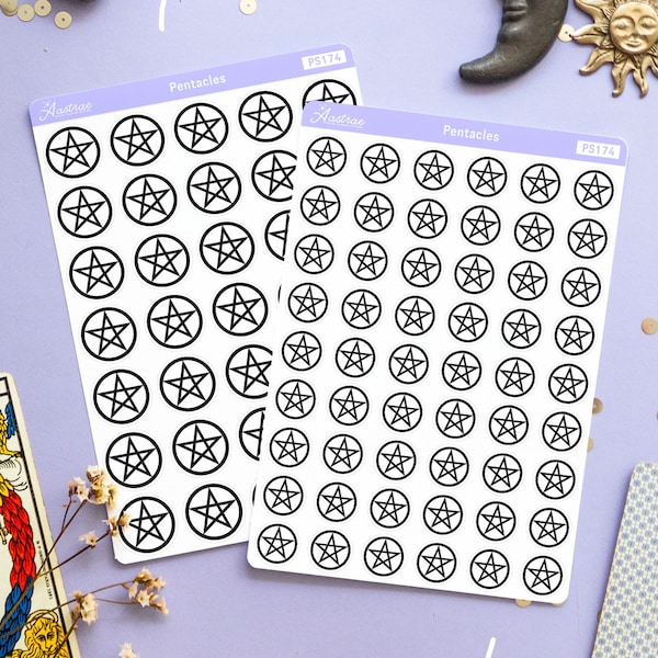 Pentacle Stickers for Planner, Pagan Planner Stickers, Wicca Symbol Stickers, Wiccan Stickers, Witchy Planner Stickers, Pentagram Stickers