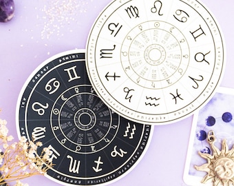 Astrology Wheel Planner Sticker Zodiac Sticker, Divination Witch Planner Sticker Astrology Planner Sticker