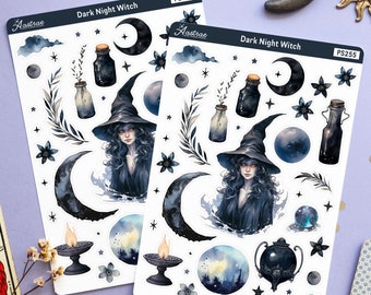 Dark Witch Planner Stickers, Witchy Planner Stickers, Witchcraft Stickers, Pagan Wicca Wiccan, Aesthetic Spooky Halloween Planner Stickers