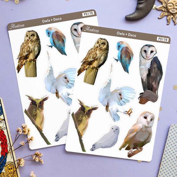 Owl Stickers, Owl Planner Stickers, Owls Sticker Sheet, Owl Stationary, Bird Planner Stickers, Decorative Stickers, Creative Journaling Bujo