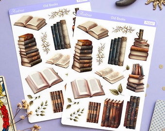 Witchy Books Planner Aufkleber, Dark Academia Aufkleber, Buchliebhaber Aufkleber für Planer, Academia Planer Aufkleber, dekorative Aufkleber