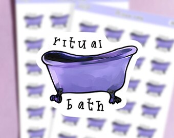 Witch Ritual Bath Sticker Sheet, Bath Planner Stickers, Wicca Planner Sticker, Bathtub Stickers, Pagan Witch Bullet Journal Sticker Bujo