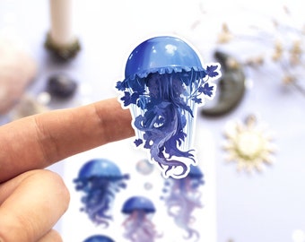 Jellyfish Sticker Sheet Cute Sea Animals Stickers, Summer Planner Stickers, Ocean Stickers, Sea Creatures Sticker Sheet, Bujo Deco Stickers