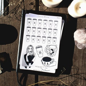 Witchy Stickers Coffee Planner Stickers, Coffee Stickers for Planner, Happy Planner Stickers, Coffee Mug Erin Condren Life Planner Stickers