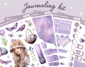 Ostara Easter Planner Stickers, Pagan Planner Stickers, Spring Monthly Journaling Kit, Wiccan Stickers, Witchy Junk Journal Stickers Bujo