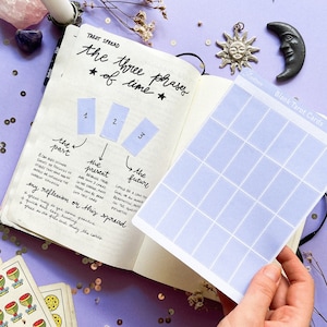 Pegatinas de tracción de tarot, pegatinas de cartas de tarot en blanco para el diario, pegatinas de baraja de tarot, plantilla de lectura de tarot, pegatina de cartas de oráculo, grimorio