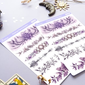 Victoriaanse bloemenverdelerstickers voor planner, verdelerstickers, kogeljournaalstickers, antieke vintage bloemstickers, decoratieve Bujo