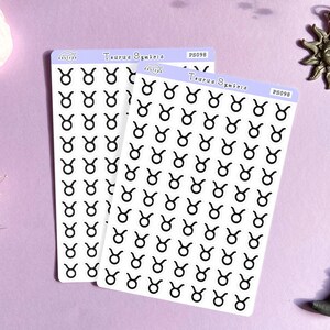 Stier Stickers voor Planner, Astrologie Planner Stickers, Sterrenbeeld Stickers, Astrologie Journal Stickers, Astrologie Symbolen Sticker Sheet