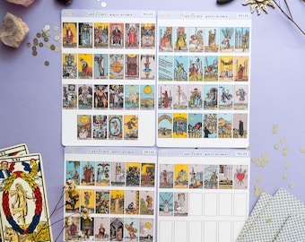 Rider Waite Stickers, Full Tarot Deck Stickers, Tarot Planner Stickers, Tarot Stickers for Journaling, Grimoire Stickers, BoS • 4 Sheets