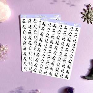 Autocollants Leo pour planificateur, autocollants de planificateur d’astrologie, autocollants de signe du zodiaque, autocollants de journal d’astrologie, feuille d’autocollants de symboles d’astrologie