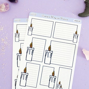 Witch Candles Notes Planner Stickers, Bujo Witch Planner Sticker Note, To Do List Planner Sticker, Witchy Notebook Stickers Functional
