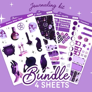 Samhain Witch Journaling Sticker Kit, Heks Planner Stickers, Witchy Stickers voor Planner, Halloween Sticker Kit, Halloween Planner Stickers