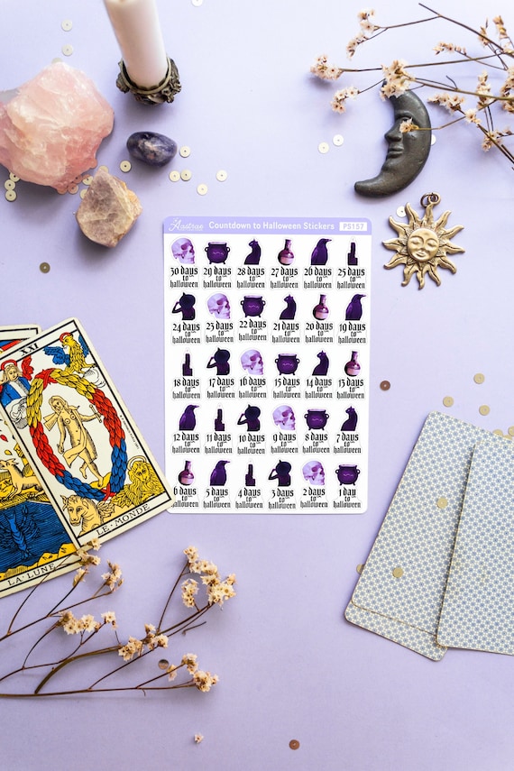 Halloween Countdown Stickers, Countdown to Halloween Stickers Sheet, Halloween Planner Stickers, Halloween Bujo Stickers, Halloween Journal