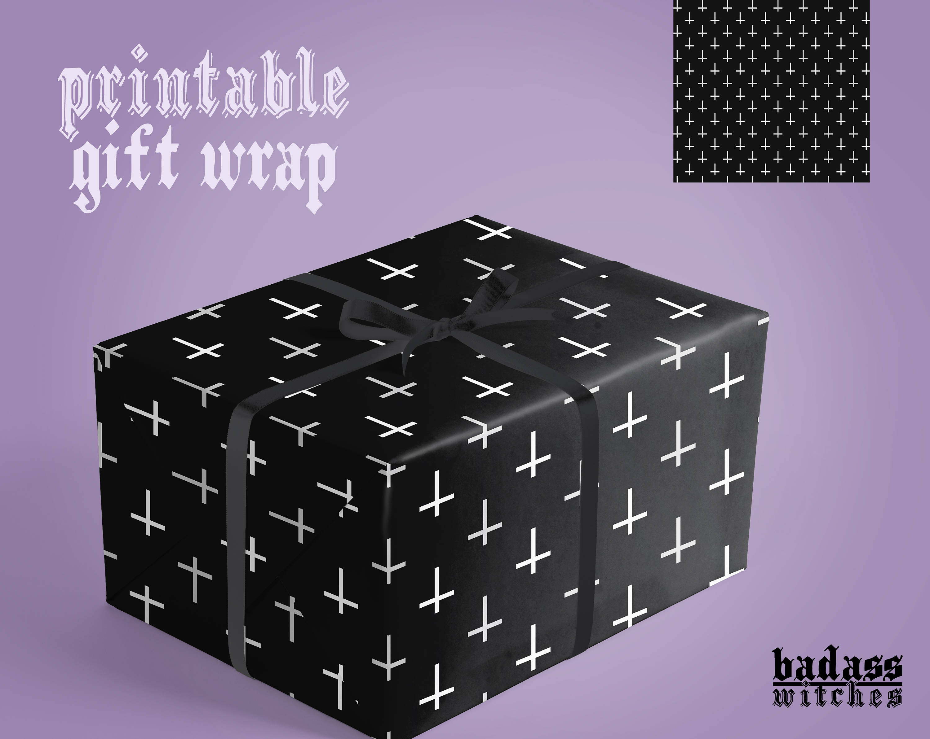 Inverted Cross Goth Wrapping Paper Aesthetic Wrapping Paper Etsy