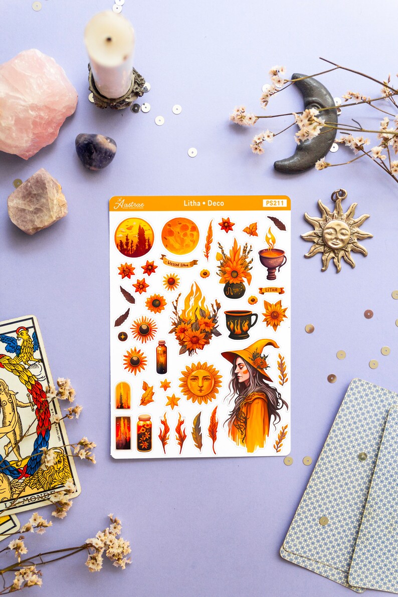 Litha Planner Stickers, Pagan Stickers for Planner, Summer Planner Stickers, Wicca Journal, Wiccan Stickers, Pagan Planner Stickers, BoS image 6