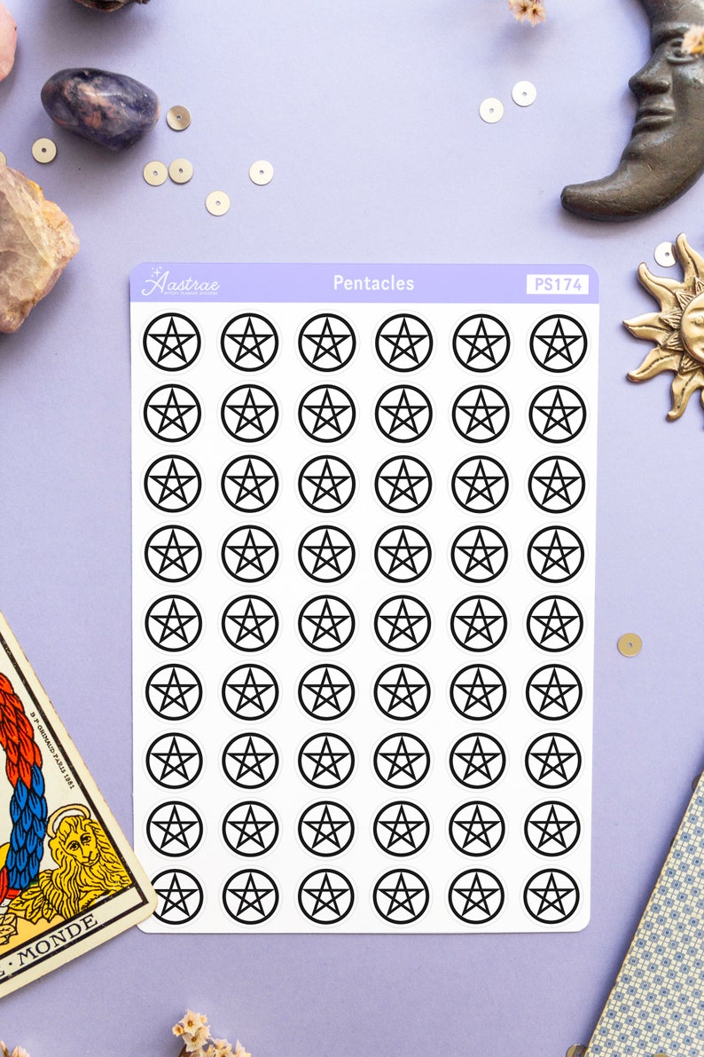Pentacle Stickers for Planner Pagan Planner Stickers Wicca - Etsy