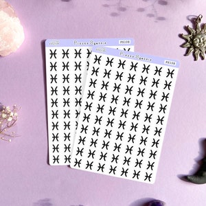 Autocollants Poissons pour planificateur, autocollants de planificateur d’astrologie, autocollants de signe du zodiaque, autocollants de journal d’astrologie, autocollant de symboles d’astrologie