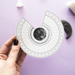 Moon Bullet Journal Sticker Lunar Phases Tracker, Astrology Journal Lunar Cycle Tracker, Pagan Witchy Mood Tracker Sticker, Bujo Stickers