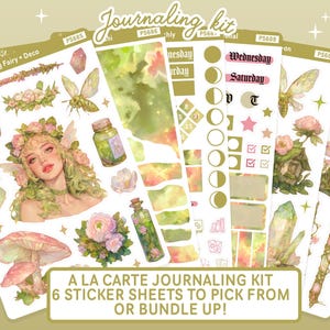 Spring Fairy Journaling Kit, Fairycore Planner Sticker Set, Cottagecore Floral Fantasy Reading Journaling Bujo Bullet Journal Stickers