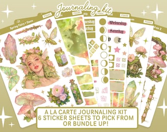 Spring Fairy Journaling Kit, Fairycore Planner Sticker Set, Cottagecore Floral Fantasy Reading Journaling Bujo Bullet Journal Stickers