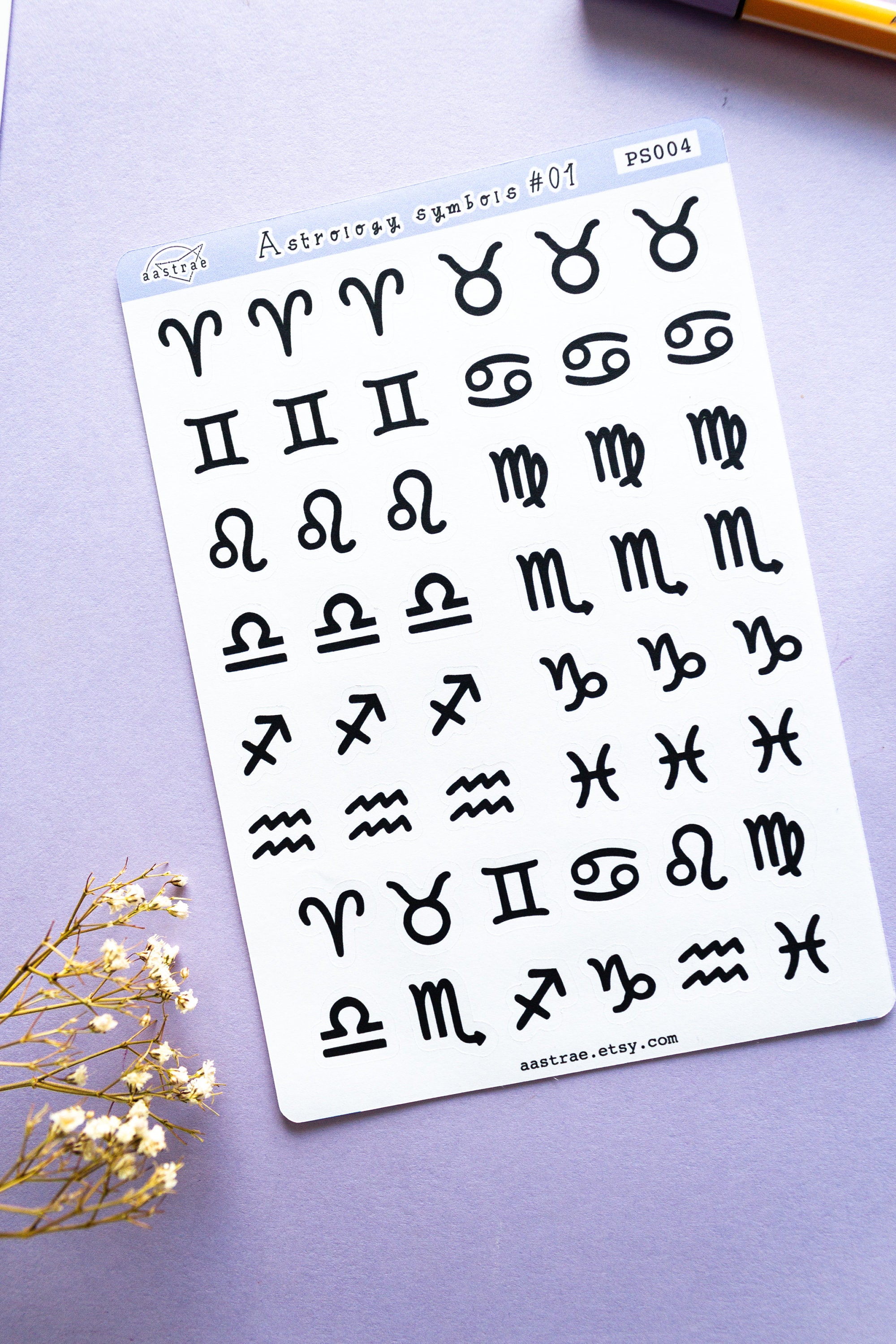 Astrology Planner Sticker Zodiac Sign Stickers Zodiac Planner Etsy