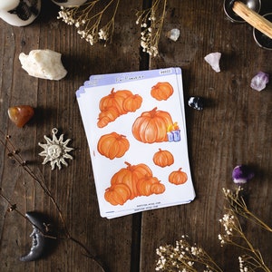 Fall Pumpkin Planner Sticker, Halloween Pumpkin Stickers, Pagan Wicca Samhain Stickers, Halloween Planner Stickers, Fall Planner Stickers zdjęcie 4