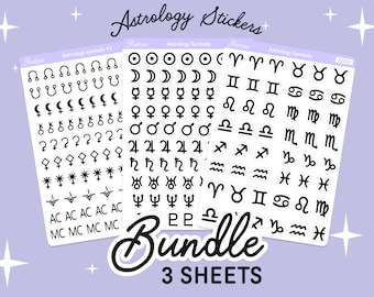 Astro Stickers for Planner, Astrology Planner Stickers, Astrology Stickers, Witchy Witch Pagan Stickers, Horoscope Stickers, Zodiac Stickers