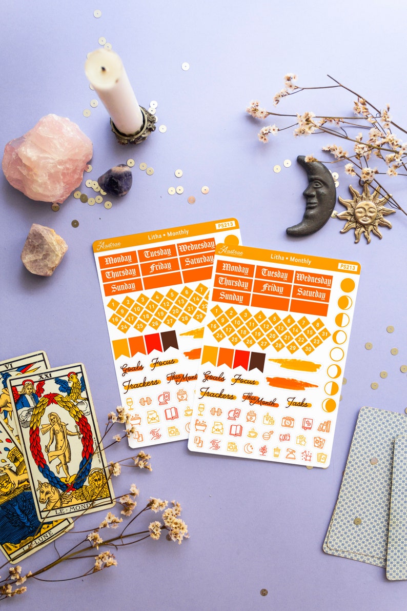 Litha Planner Stickers, Pagan Stickers for Planner, Summer Planner Stickers, Wicca Journal, Wiccan Stickers, Pagan Planner Stickers, BoS image 9